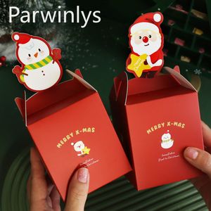 Gift Wrap 10-80 PCS Christmas Apple Box Xmas Gift Paper Package Fruit Dessert Cake Pastry Wrapping Holiday Party Wholesale Santa Claus 230301