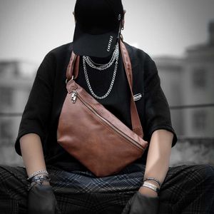Mäns midjeväska Leisure Fashion Single Shoulder Bag Messenger Bag Trend Chest Bag Ny ryggsäck Backsäck 230301