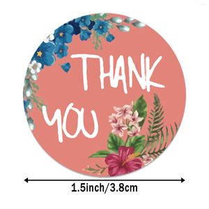 Bags Jewelry Pouches 500pcs Round Floral Thank You Stickers 1.5 Inch For Wedding Favors And Party Handmade Card Envelope Labels Station