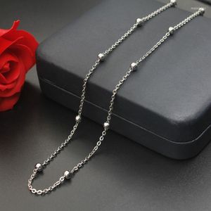 Kedjor 1,3 mm bredd rostfritt stål kedja halsband män grossist silver färg vridna rep kvinnor diy 45 cm 50 cm