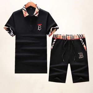 agasalhos masculinos agasalhos esportivos masculinos t-shirt nova camisa impressa com letra B grande padrão casual manga curta moda terno de verão