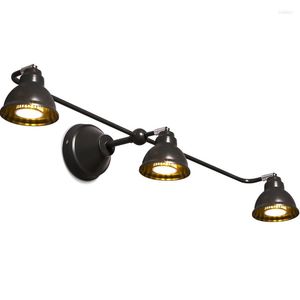 Vägglampor LED -lampan Modern Iron Sconce Badrumspegel Lyser upp fixturer Creative 3 Heads Wandlamp sovrum vardagsrum