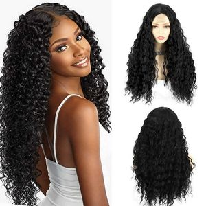 Women's wig front lace long curly wig lace small curly wig chemical fiber full head wig 230301