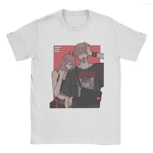 Męskie koszule Denji Devil Makima Sborka Mężczyźni mężczyźni kobiety koszula manga anime koszulki z okrągłym kołnierzem T-shirty bawełniane ubrania prezentowe