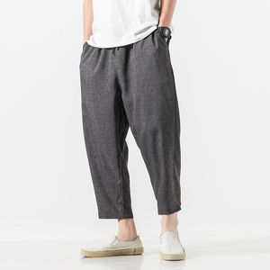Spodnie damskie Capris męskie spodnie haremowe japońskie swobodne bawełniane lniane dresowe spodnie Man Jogger Spodnie harajuku luźne spodnie męskie m-5xl 230301