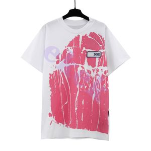 Modedesign Luxus Herren T-Shirt Kunst Graffiti Brief Drucken Kurzarm Rundhals Sommer Atmungsaktives T-Shirt Casual Top Weiß