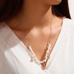 Pendanthalsband Bohemiska sommarskalhalsband för kvinnor charmar Nutural Stone Sea Scallop Chain Smycken gåvor Partihandel B06402