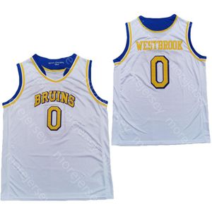 新しい2020 UCLAブルーインズバスケットボールジャージーNCAAカレッジ0ウェストブルックホワイトオールステッチアンド刺繍サイズS-3XL