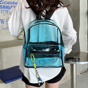 Transparent Jelly Backpack Women's Korean Fashion Harajuku Style Large Capacity Travel Student Bag 230301