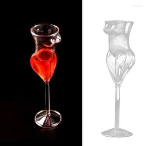 Bicchieri da vino 1Pc Coppa da cocktail in cristallo creativo Corpo umano Calice di bellezza in vetro borosilicato rosso