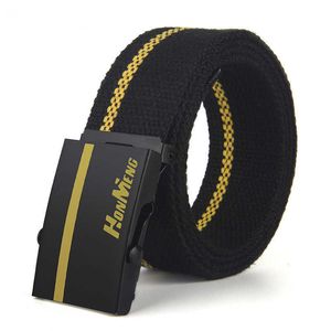 Belts Fashion Simple Men and Women DoubleSided Color Contrast Outdoor Leisure Woven Canvas Automatic Buckle Belt Z0228