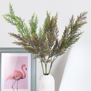 Decorative Flowers Artificial Green Cypress Tree Leaf Pine Needle Leaves Branch Christmas Wedding Home Floral Decoration