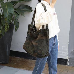 Abendtaschen Leinwand Große Kapazität Umhängetasche Frauen Camouflage Casual Tote Shopper Weibliche Wiederverwendbare Einkaufshandtaschen Für Geldbörsen