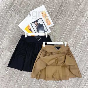 Skirts Designer Womens Fashion Summer Casual Pleated Skirt Classic Print Pattern Dress Women Low Waist A-line 23ss K4TD