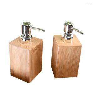 Förvaringsflaskor naturliga bambu tvål dispenser lotion pump flaska badrum hand dusch påfyllbar behållare