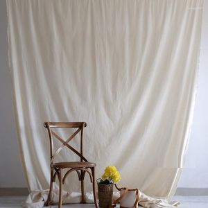 Gardin naturlig solid beige färg bomullspografi bakgrund bakgreppsskärmduk för po studiovideo 2.45 m bred deco -tyg