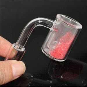 Glass Bongs Quartz Banger Luminous Color Sand Quartz Nail Quartz Instrument kan slå 10mm 14mm 18mm Male 90 grader 100% Real Quartz Banger Nails Rökitillbehör