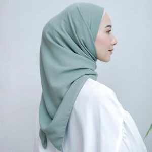 Abbigliamento etnico Le sciarpe femminili malesi hijabs buoni cuciture a scialle di alta qualità a scialle di alta qualità premium hijab in chiffon pesante