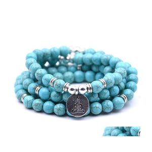 car dvr Beaded Strands 108 Beads Natural Stone Jewelry Beaded Bracelet Ethnic Style Mtilayer Men And Women Parents Birthday Gifts Drop Deli Dh6To