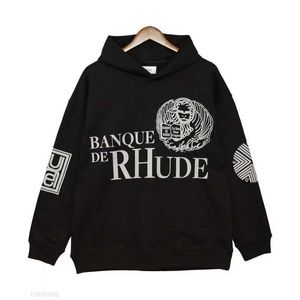 Mens tröja Rhude Designer Hoodie Letter-tryckt långärmad gata-semester Casual Par's Samma kläder 23 S-XL K88