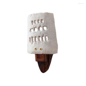 Wall Lamps Willlustr Ceramic Sconce Vintage Irregular Light Walnut Wood Lamp Rough Lighting El Restaurant Lobby Bar