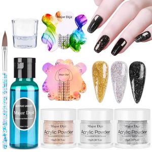 Nagelkonstpaket Akrylpulverpulver Professionell flytande monomer Pen Set ingen LED/UV -målning