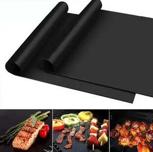 Quality BBQ Grill Mat Durable Non-Stick Barbecue Mat 40*33cm Cooking Sheets Microwave Oven Outdoor BBQ Cooking Tool 100pcs