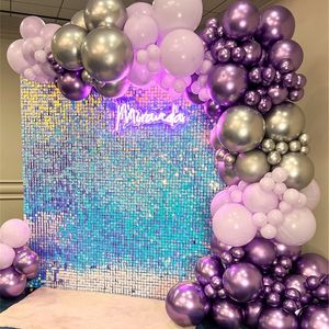 Andra evenemangsfestleveranser 8st Lot Shimmer Wall Sequins Backdrop Panel Bling Square Panels Wedding Birthday Decor 30x30cm Sequin P O 230228