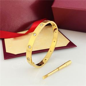 Love Bangel Bracciale di design a vite Braccialetti d'oro Gioielli Polsino a vite Cacciavite in acciaio al titanio Bracciale in argento rosa 4CZ per braccialetti di design da donna regalo da uomo