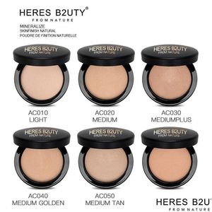 Gesichtspuder Heres B2Uty Mineralize Skinfinish Makeup Foundation mit Mirrow und Puff Natural Long Lasting Oilcontrol Press Drop Deliv Dhv69