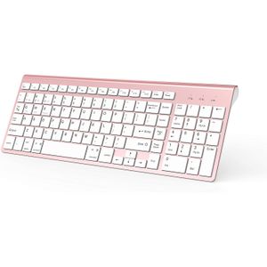 Keyboards Wireless Bluetooth -Tastatur 2 4 GHz Verbindungstechnologie Ergonomisches Design für PC -Computer Pink Blue Silver 230301 geeignet