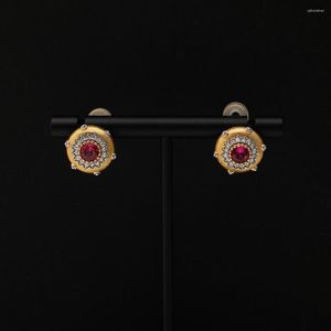 Brincos de garanhão Amorita Boutique 925 Sliver 18K Gold Wedding Geo Jewelry Flower Zircon 2Colors