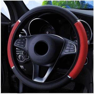 Capas de volante Tampas de 38 cm de carro elástico de couro espumado Material Moda Dinâmica Metal Fácil de instalar acessórios de interiores