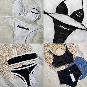 Mit Buchstaben bestickte Badebekleidung für Damen, sexy Bikini-Set, modischer rückenfreier Badeanzug, zweiteiliger Badeanzug