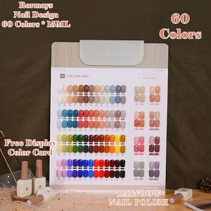 Rormays Rainbow Nail Polish 60 Color Nail Gel Set New Fashion Color Semi permanent UV LED Varnish gel for Nail Art Design 15ML Wholesale Factory