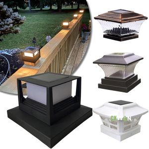 Multiple styles Solar Garden Lights post cap lights Outdoor LED Lighting Deck Fence Light Warm White Bright White Suitable for 4x4 Wooden Posts