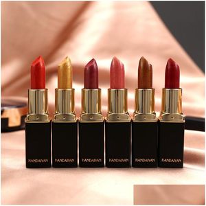 Lipstick Handaiyan Color Change Glitter Lipsticks Gold Bling Diamond Metal Hydrating Moisturizer Easy To Wear Makeup Lip Drop Delive Dhnux
