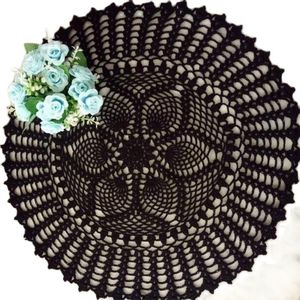 Tischmatten Pads Round handgefertigte Spitze Baumwolle, Matte Pot Pad Tuch Häkchen Hochzeit Techer Tasse Tee Kaffee Doily Küche