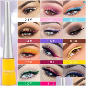 Eyeliner cmaadu kolor ciekawy wodoodporność 17 różne kolory naturalne matowe szybkie suche długie kolorystyczne makijaż oka kropla dostarcza dhnjm