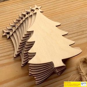 10pcsbag Decorazione natalizia Calzini in legno Albero di Natale Cervo Legno naturale Albero di Natale fai-da-te Ornamenti appesi Ciondolo di Natale