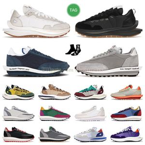 Scarpe da uomo di design da uomo sakai x ld waffle pino verde nylong gum bianco fantasma in palestra nera waffle maker frammento blu grigio scuro 3.0 sneaker sneakers outdoor gamens womens