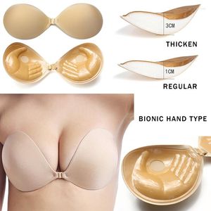 Bras Sexy Wireless Front Closure For Women Invisible Push Up Strapless Bra Plus Size Backless Self Stick On Bralette Comfort