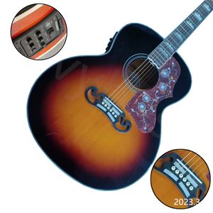 Lvybest SJ200 Model Acoustic Guitar In Stocking!Can Ship Out At Once VS Color With Fishman EQ With Pickguard Gold Parts