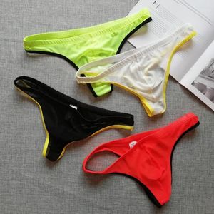 Underpants Sissy T Pants Men Sexy Micro Bikini Briefs Low Rise Transparent Ultra-thin Breathable Thong Underwear Lingerie Qucik-Dry