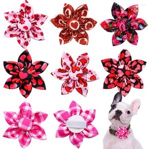 Dog Apparel 30/50/100PCS Valentine's Day Pet Bow Tie Bows Movable Collar Puppy Love Bowties Collars Accessories For Small Dogs Supplies