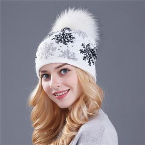 Berretti Beanie/Skull Caps Moda donna Cappello di Natale Maglione lavorato a maglia Elk Fiocco di neve 15cm Regalo per Natale Anno Decorazioni Inverno