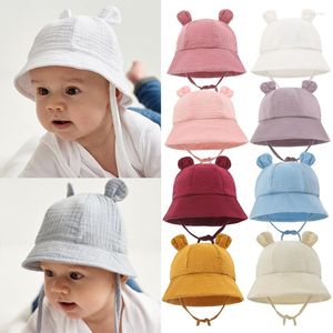 Berretti Estate Panama Soft Baby Cappello da pescatore Cappelli da pescatore in cotone Bambini Autunno Primavera Toddler Ragazzi Ragazze Tinta unita Cappellino da sole 2023