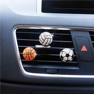Dekorationer Arom Diffuser Auto Interior Decor Diamond Soccer Basketball Vent Clip Flavor Scent Luftfräschare i biltillbehören R230228