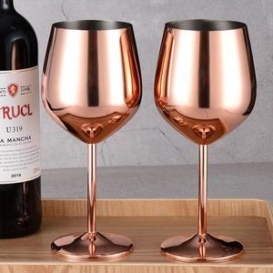 Şarap Gözlükleri 500ml Mat Metal Cam Takılar Şampanya Viski İçme Goblet Bar Cam Bardakları 18 8 Paslanmaz Çelik 2 4pc 230228