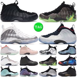 Foamposites One Men Basketball Shoes Penny Hardaway Foamposite White Galaxy Island Green Paticle Beige Pure Platinum Silver White Mens Trainers Outdoor Tênis